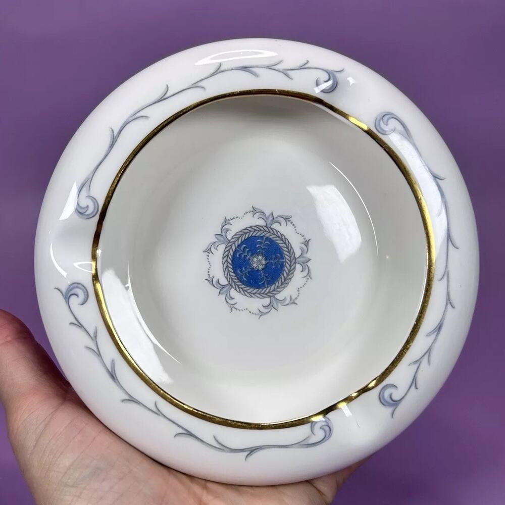 Vintage Coalport Bone China 5” Trinket Dish Ashtray in Revelry Blue, Mint Cond.